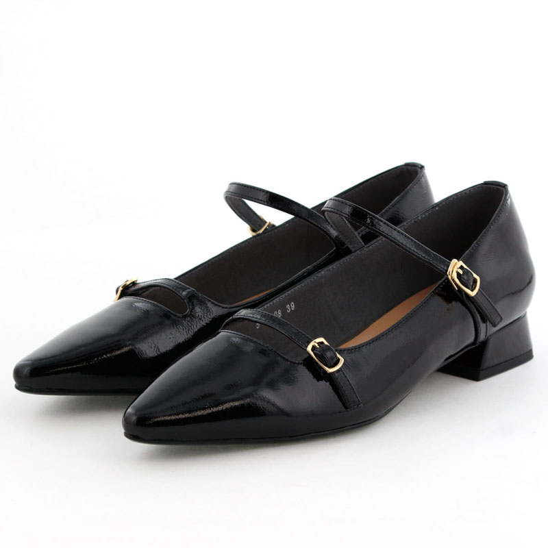 【minitmute】★韓国人気★TWIN STRAP MARY JANE★ 3 COLORS Double Strap Mary Jane Pumps